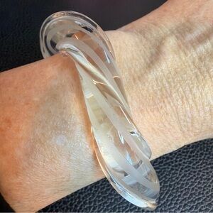 Vintage Glass Etched Twisted Bracelet